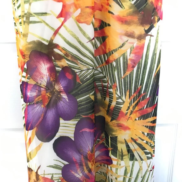 NWT Donna Ricco Tropical Print Floral Maxi Dress Plus Size 16 V-Neck Sleeveless - Picture 7 of 16